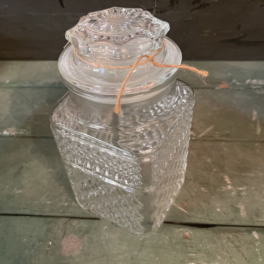 CUT GLASS JAR WITH LID