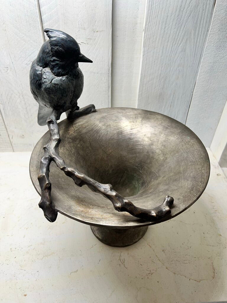 BRONZE BIRN URN SCULPTURE