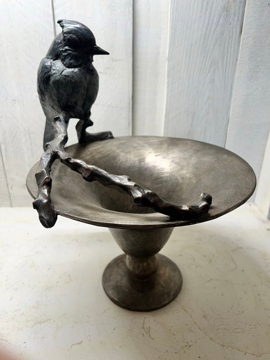 BRONZE BIRN URN SCULPTURE