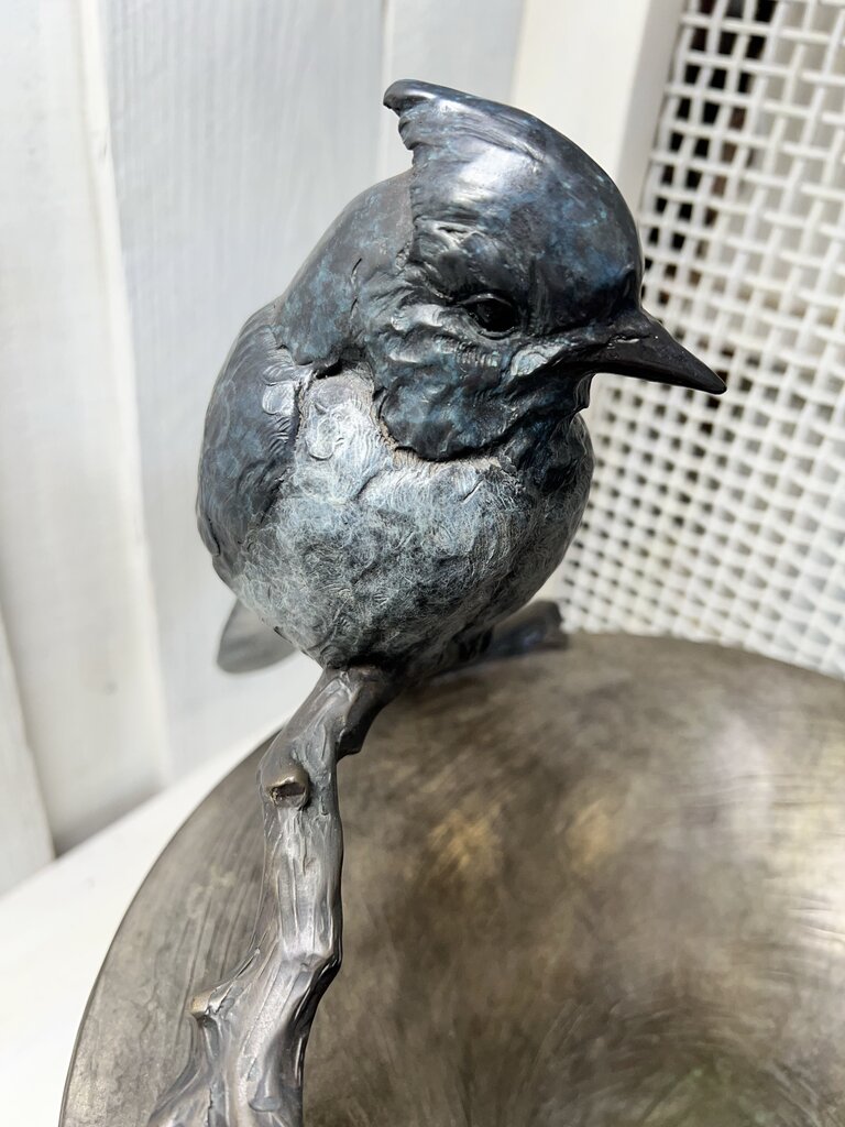 BRONZE BIRN URN SCULPTURE