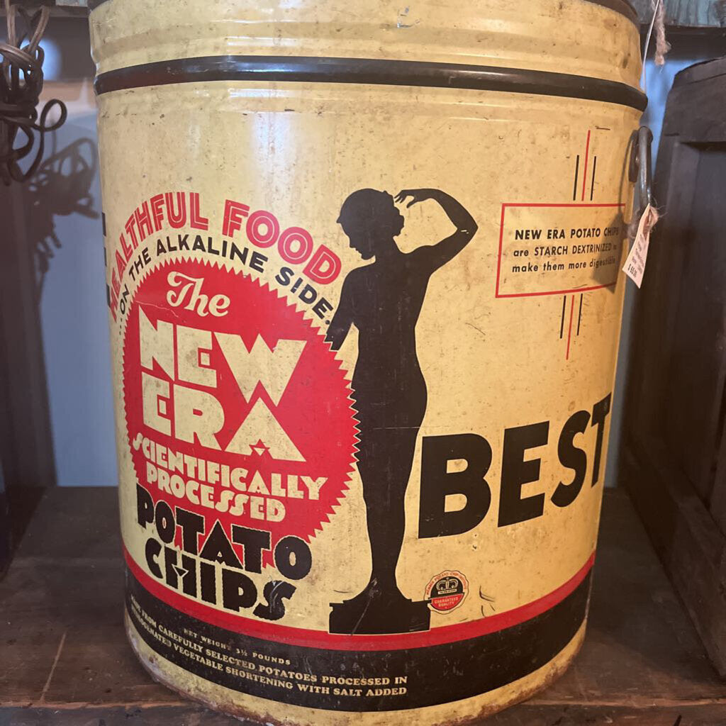 1950s NEW ERA POTATO CHIPS TIN CAN