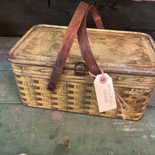 1950'S METAL PICNIC BASKET