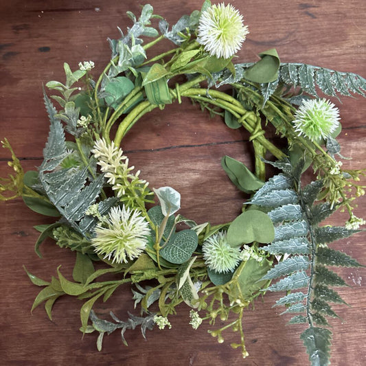 FERN AND WILDFLOWER CANDLE RING
