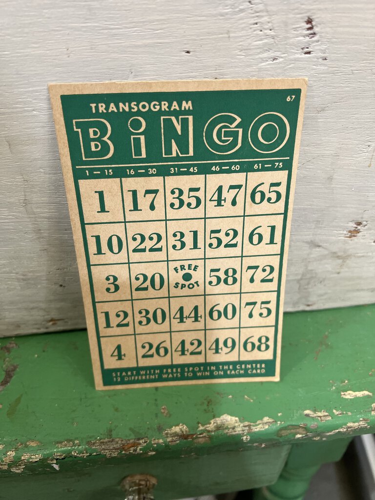 VINTAGE BINGO CARD