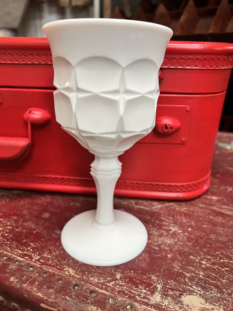 SET OF 4 INDIANA MILK GLASS GOBLETS