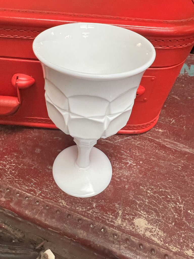 SET OF 4 INDIANA MILK GLASS GOBLETS