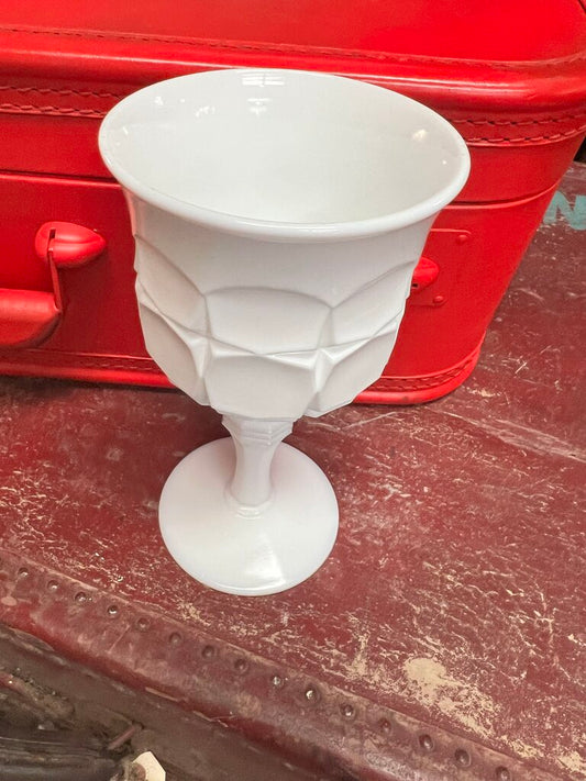 SET OF 4 INDIANA MILK GLASS GOBLETS