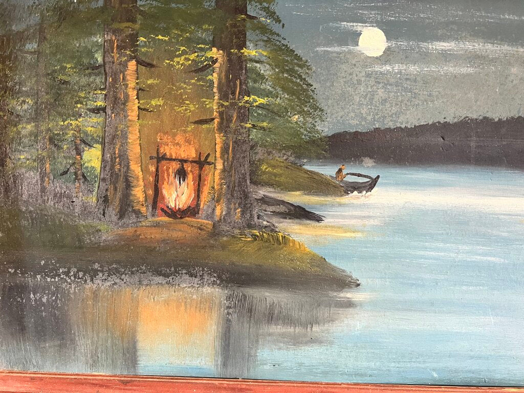 LAKE SCENE OIL PAINTING