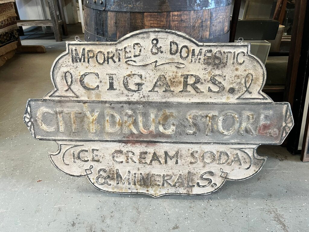 CITY DRUG STORE METAL SIGN