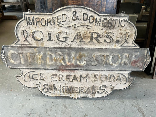 CITY DRUG STORE METAL SIGN