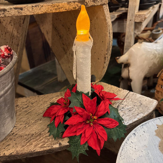 LEAFY POINSETTA CANDLE RING