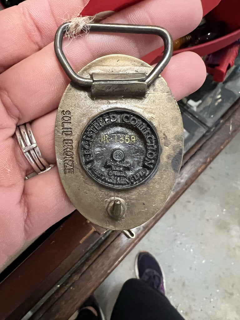 PAIR SOLID BRASS BELT BUCKLES