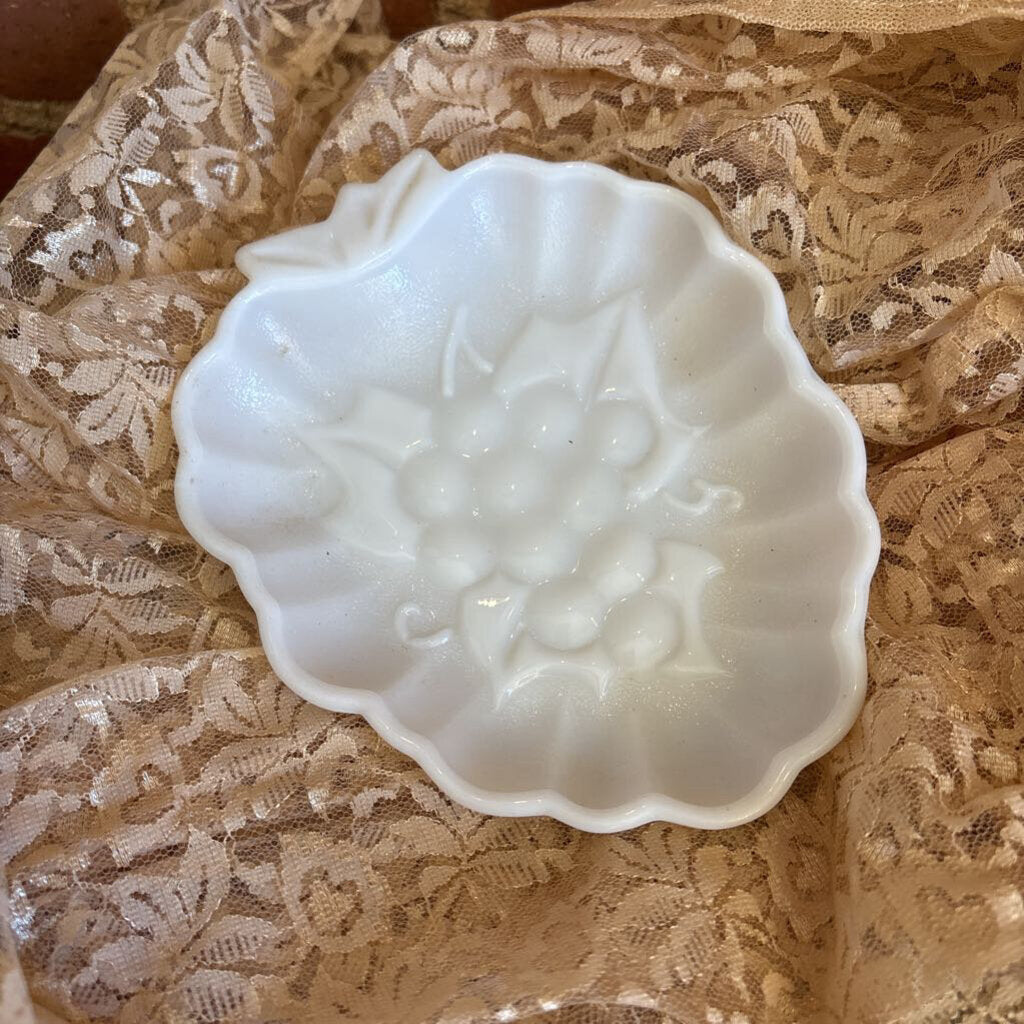 HAZEL ATLAS MILK GLASS GRAPE BOWL